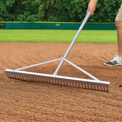 Full view of the ergonomic 69" lightweight handle for easy use of garden tools on various surfaces.