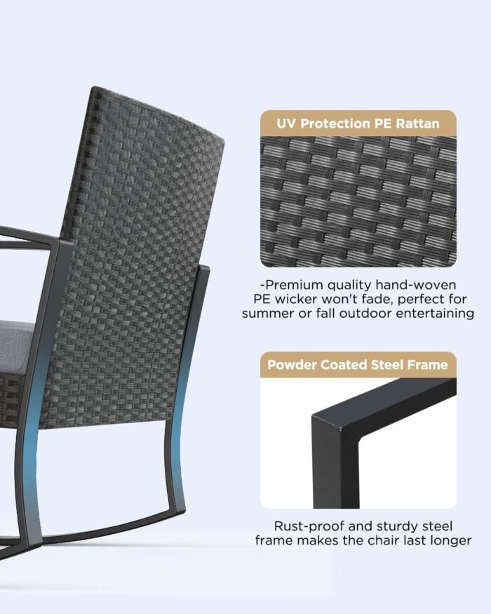 The 3-piece Acapulco patio furniture set with comfortable cushions and a glass table in an outdoor garden setting.