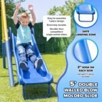 5ft wavy slide included in this swing set, promoting physical activity and outdoor fun for kids.